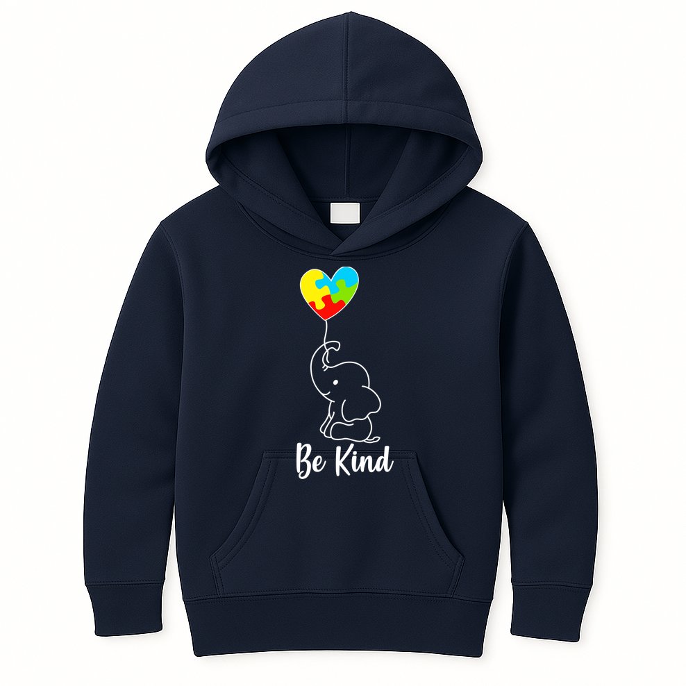 Autism Awareness Be Kind Elephant Kids Hoodie