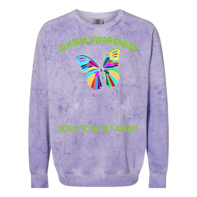 Autism Awareness Born To Be Set Apart Colorblast Crewneck Sweatshirt