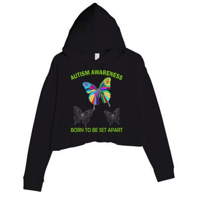Autism Awareness Born To Be Set Apart Crop Fleece Hoodie