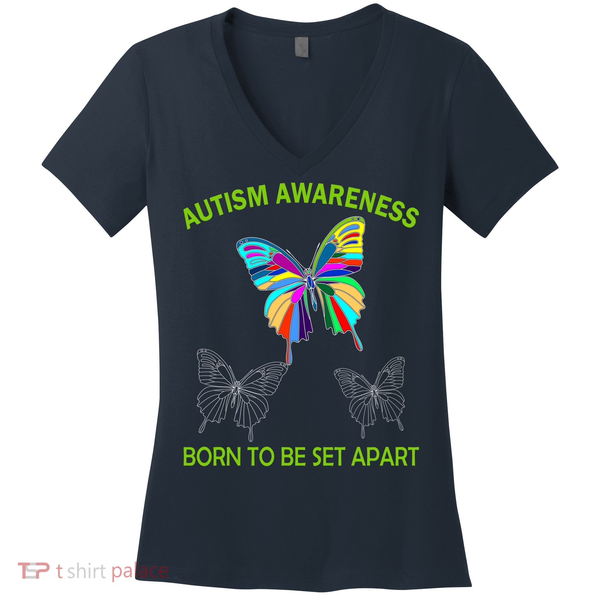 Autism Awareness Born To Be Set Apart Women's V-Neck T-Shirt