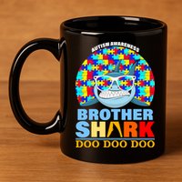 Autism Awareness Brother Shark Puzzles 11oz C Handle Ceramic Mug