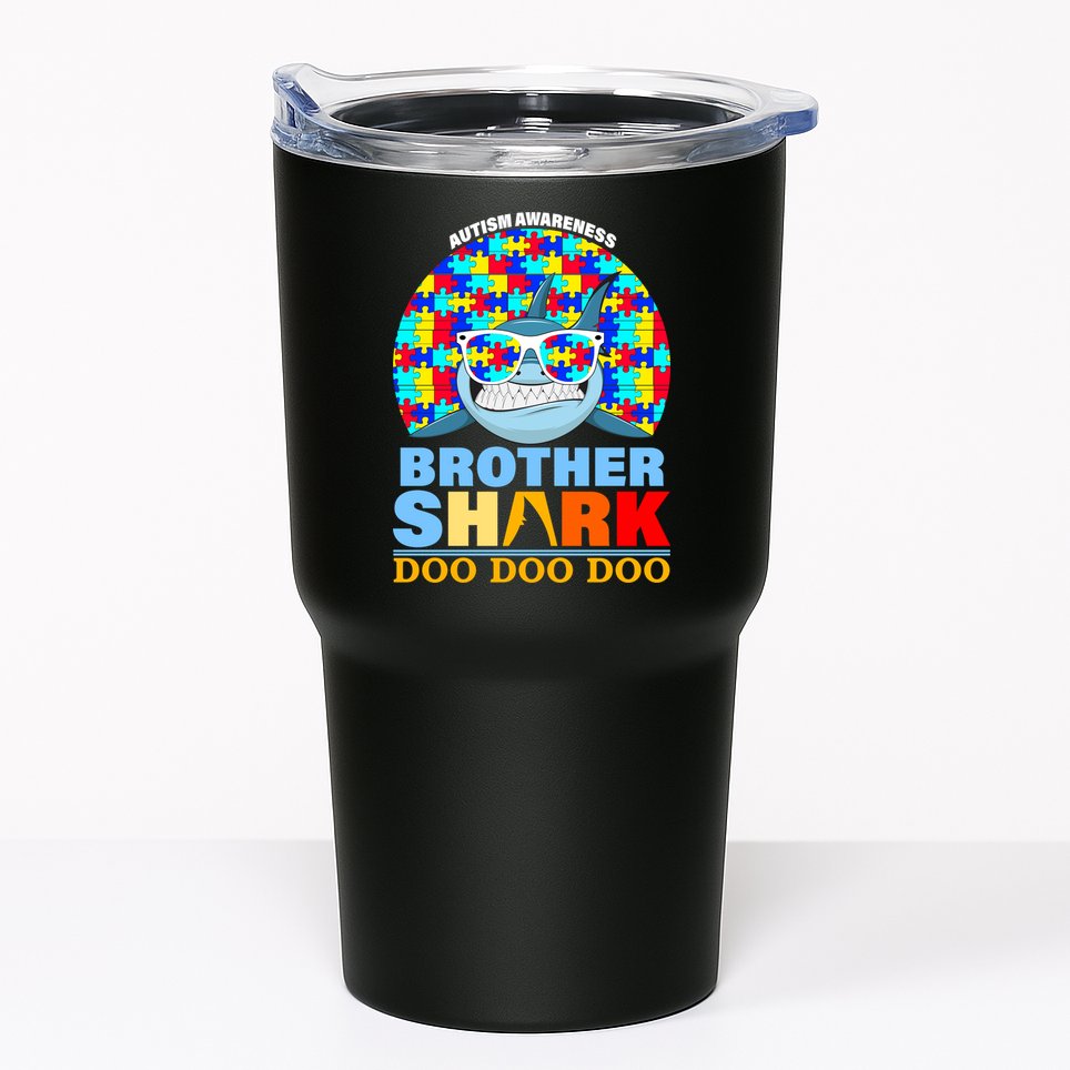 Autism Awareness Brother Shark Puzzles Tumbler