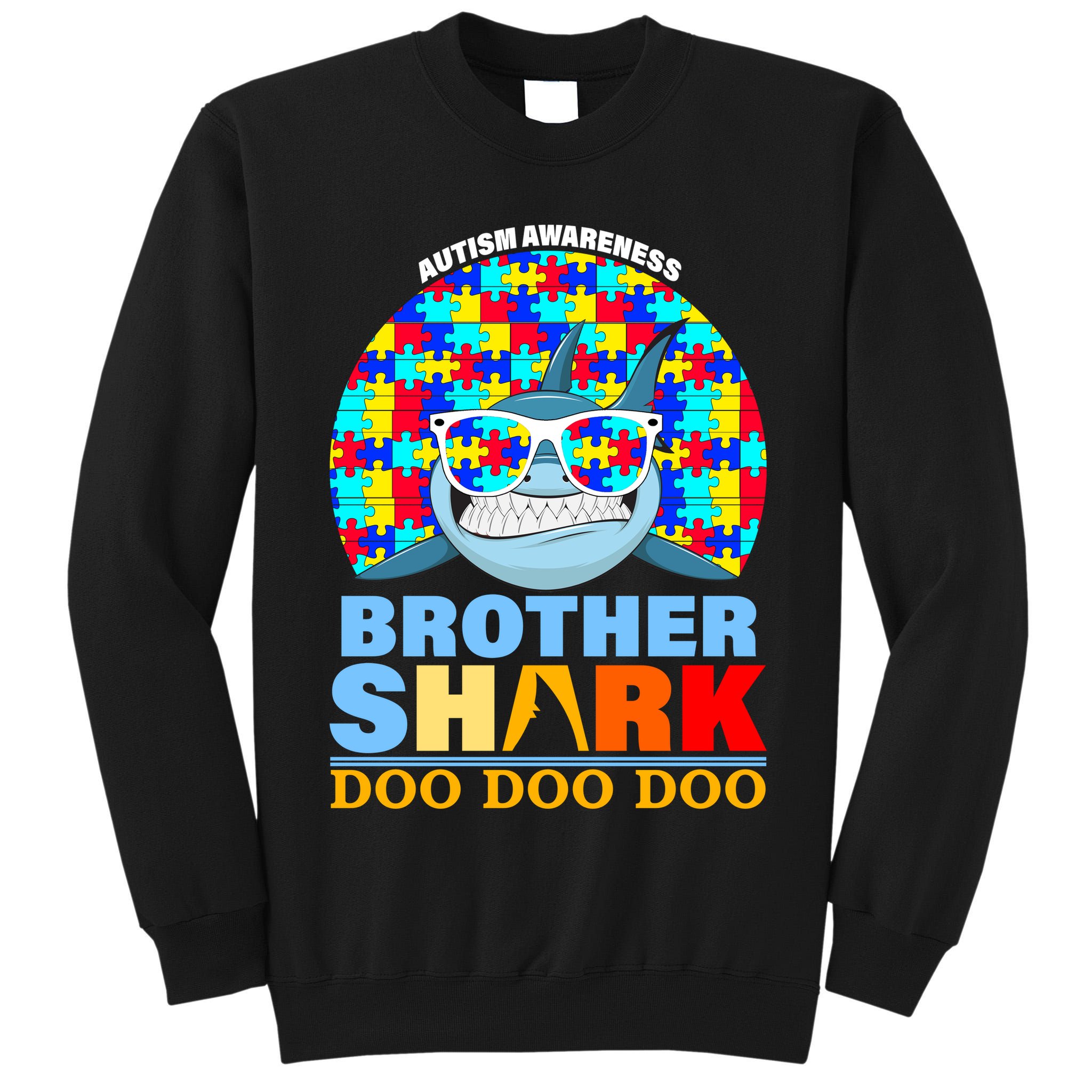 Autism Awareness Brother Shark Puzzles Tall Sweatshirt