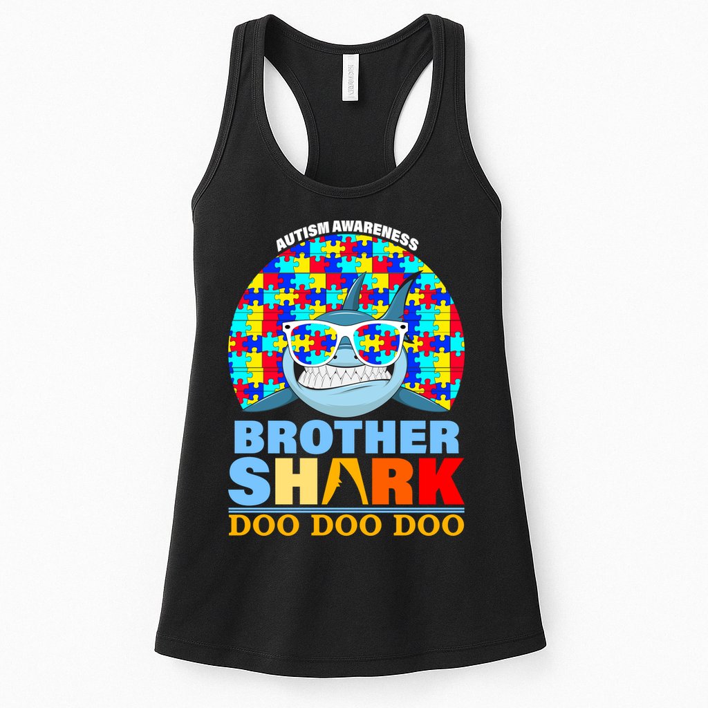 Autism Awareness Brother Shark Puzzles Womens Tank Top