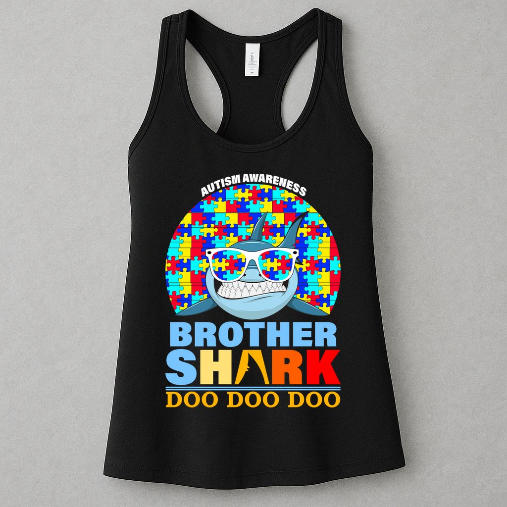 Autism Awareness Brother Shark Puzzles Womens Tank Top