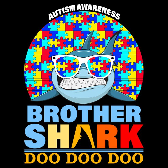 Autism Awareness Brother Shark Puzzles Womens Tank Top