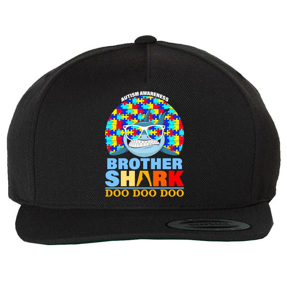 Autism Awareness Brother Shark Puzzles Wool Snapback Cap