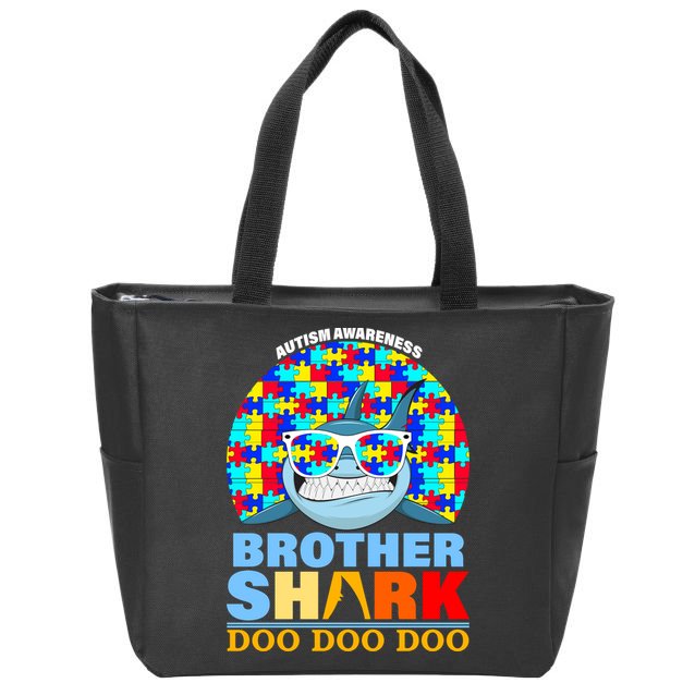 Autism Awareness Brother Shark Puzzles Zip Tote Bag