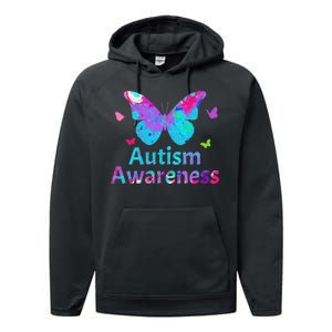 Autism Awareness Butterflies  Performance Fleece Hoodie