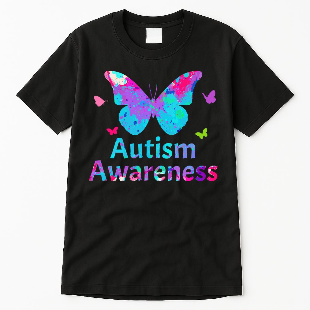 Autism Awareness Butterflies  Tall T-Shirt