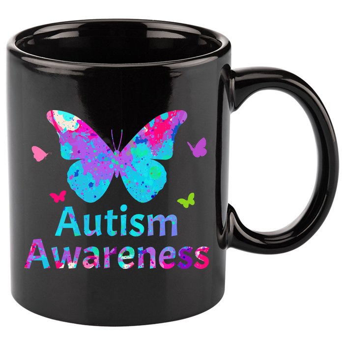 Autism Awareness Butterflies  11oz C Handle Ceramic Mug