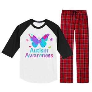 Autism Awareness Butterflies  Raglan Sleeve Pajama Set