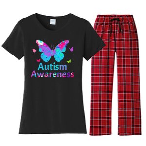 Autism Awareness Butterflies  Women's Flannel Pajama Set