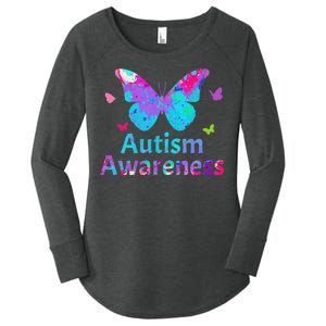 Autism Awareness Butterflies  Women's Perfect Tri Tunic Long Sleeve Shirt