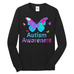 Autism Awareness Butterflies  Tall Long Sleeve T-Shirt