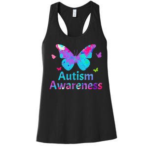 Autism Awareness Butterflies  Women's Racerback Tank