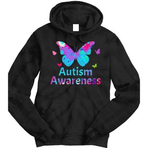 Autism Awareness Butterflies  Tie Dye Hoodie