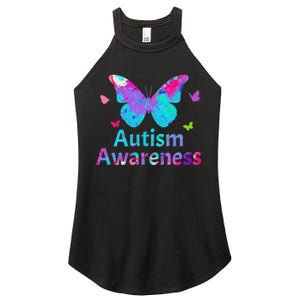 Autism Awareness Butterflies  Women's Perfect Tri Rocker Tank