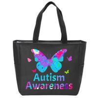 Autism Awareness Butterflies  Zip Tote Bag