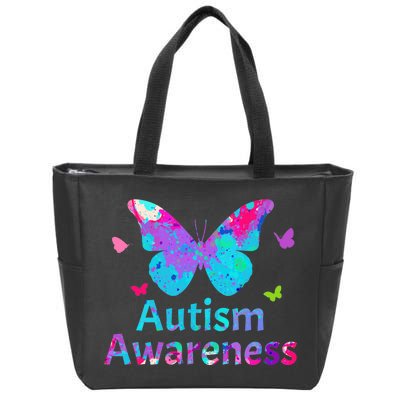 Autism Awareness Butterflies  Zip Tote Bag