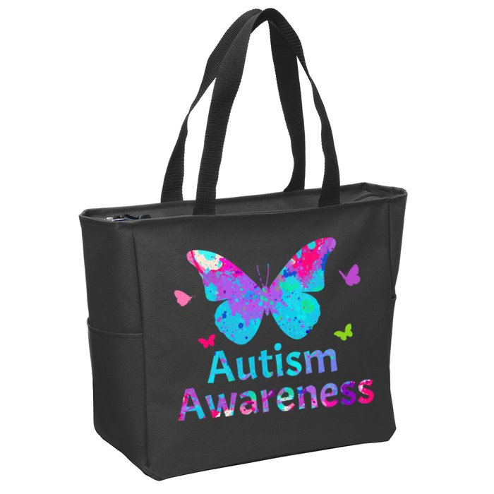 Autism Awareness Butterflies  Zip Tote Bag