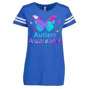 Autism Awareness Butterflies  Enza Ladies Jersey Football T-Shirt