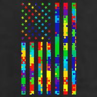 Autism Awareness Colorful Puzzle Flag 7 Panel Mesh Trucker Snapback Hat