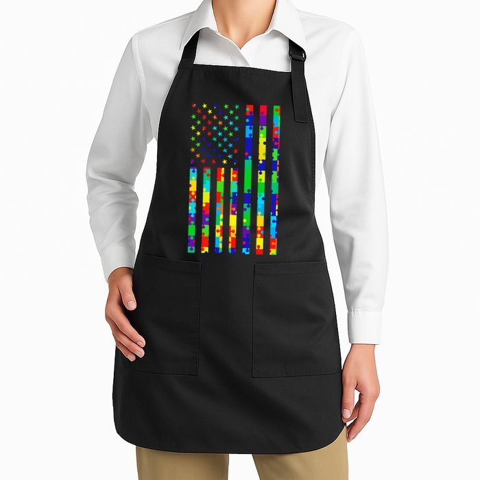 Autism Awareness Colorful Puzzle Flag Apron