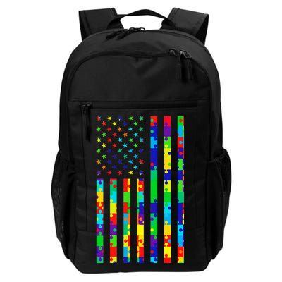 Autism Awareness Colorful Puzzle Flag Daily Commute Backpack