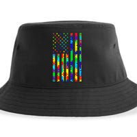 Autism Awareness Colorful Puzzle Flag Sustainable Bucket Hat