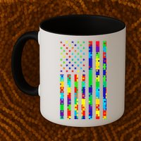 Autism Awareness Colorful Puzzle Flag Mug