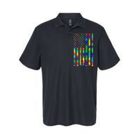 Autism Awareness Colorful Puzzle Flag Softstyle Adult Sport Polo