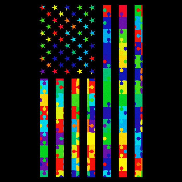 Autism Awareness Colorful Puzzle Flag Polo