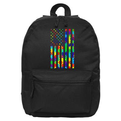 Autism Awareness Colorful Puzzle Flag 16 in Basic Backpack