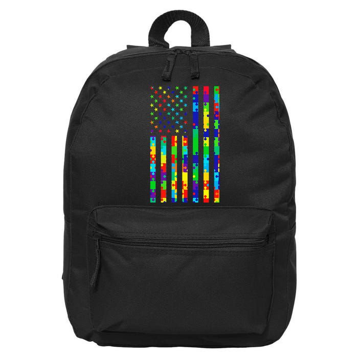 Autism Awareness Colorful Puzzle Flag 16 in Basic Backpack