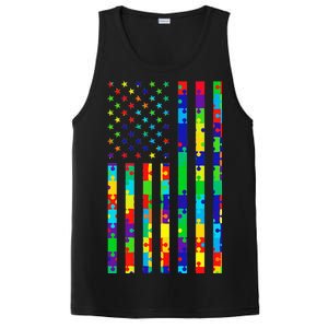 Autism Awareness Colorful Puzzle Flag PosiCharge Competitor Tank