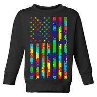 Autism Awareness Colorful Puzzle Flag Toddler Sweatshirt