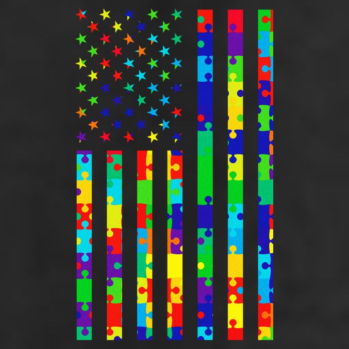 Autism Awareness Colorful Puzzle Flag Golf Towel