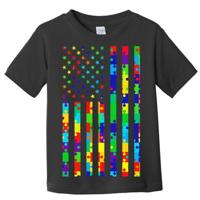 Autism Awareness Colorful Puzzle Flag Toddler T-Shirt