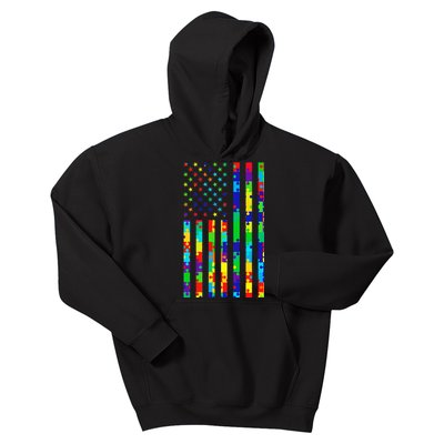 Autism Awareness Colorful Puzzle Flag Kids Hoodie