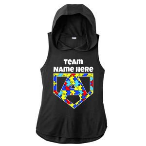 Autism Awareness Custom Personalize Superhero Ladies PosiCharge Tri-Blend Wicking Draft Hoodie Tank