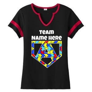 Autism Awareness Custom Personalize Superhero Ladies Halftime Notch Neck Tee