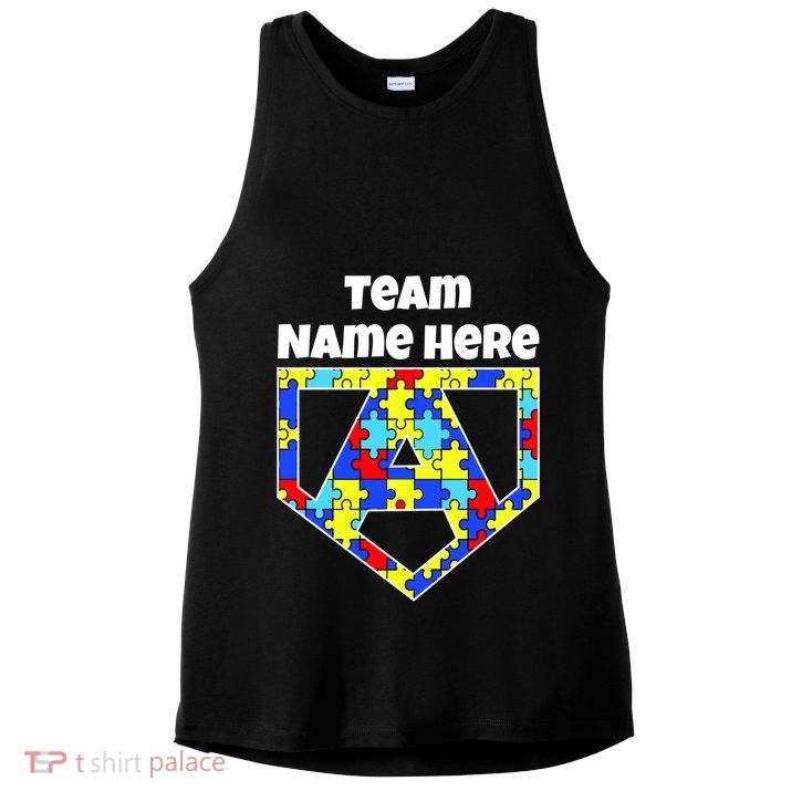 Autism Awareness Custom Personalize Superhero Ladies PosiCharge Tri-Blend Wicking Tank