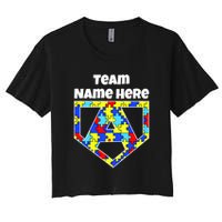 Autism Awareness Custom Personalize Superhero Women's Crop Top Tee
