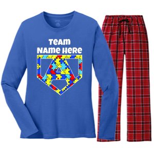 Autism Awareness Custom Personalize Superhero Women's Long Sleeve Flannel Pajama Set 