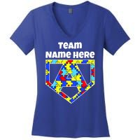 Autism Awareness Custom Personalize Superhero Women's V-Neck T-Shirt