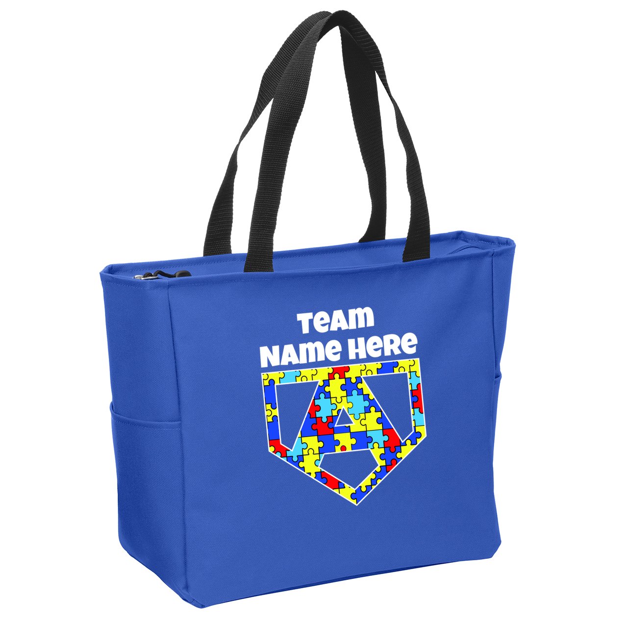 Autism Awareness Custom Personalize Superhero Zip Tote Bag