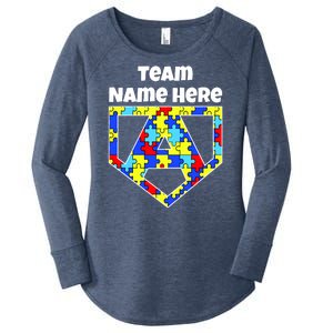 Autism Awareness Custom Personalize Superhero Women's Perfect Tri Tunic Long Sleeve Shirt