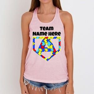 Autism Awareness Custom Personalize Superhero Women's Knotted Racerback Tank