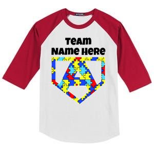 Autism Awareness Custom Personalize Superhero Kids Colorblock Raglan Jersey